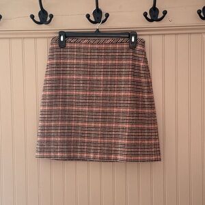 Talbots Petite Plaid Skirt Women’s 4P Pink Black Lined Classic